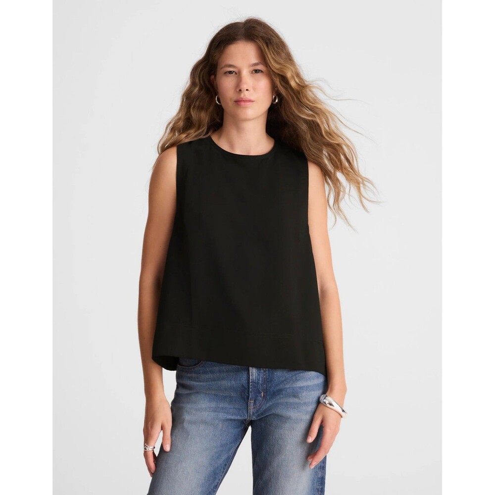 Madewell Sleeveless Black Swing Top  Shell Contrast Sides Size XXS Rtl $88 NY861